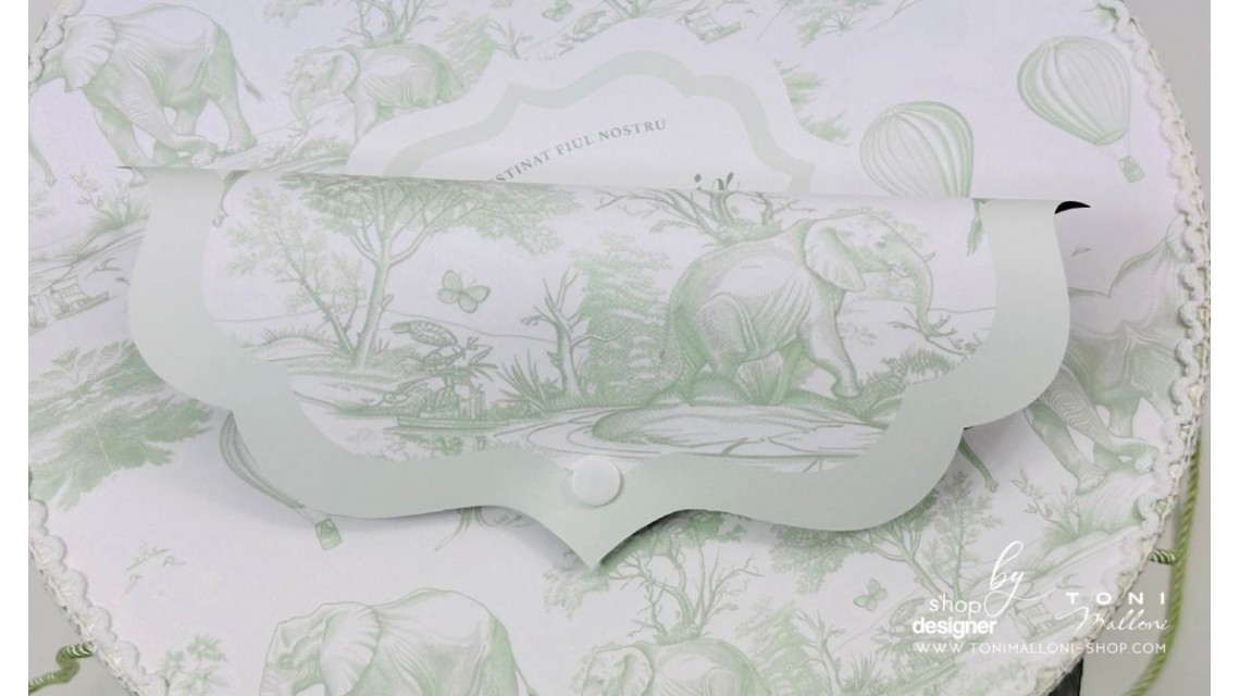 Trusou botez Green Safari personalizat băiat – tematică jungle elegantă verde 19